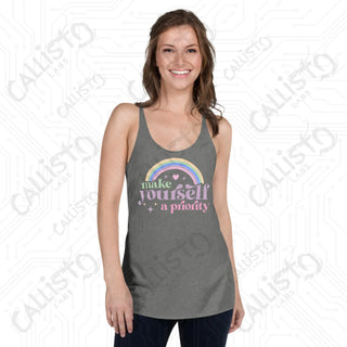 Women’s Make Yourself a Priority Racerback Tank - Premium Heather / XS