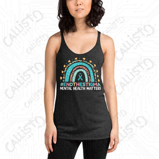 Women’s End the Stigma Mental Health Racerback Tank - Vintage Black / XS