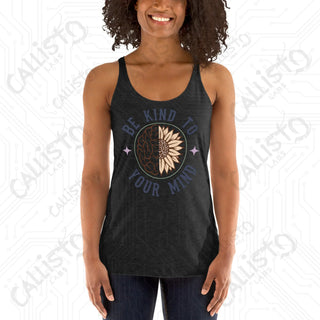 Women’s Be Kind to Your Mind Racerback Tank - Vintage Black / XS