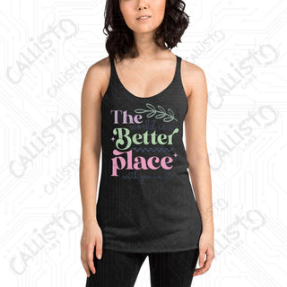 Women’s The World’s a Better Place Racerback Tank - Vintage Black / XS