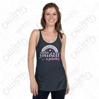 Women’s Make Yourself a Priority Racerback Tank - Vintage Navy / XS