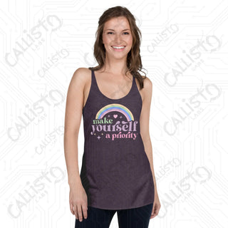 Women’s Make Yourself a Priority Racerback Tank - Vintage Purple / XS