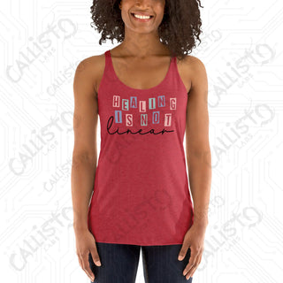 Women’s Healing is Not Linear Racerback Tank - Vintage Red / XS