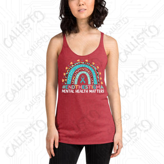 Women’s End the Stigma Mental Health Racerback Tank - Vintage Red / XS