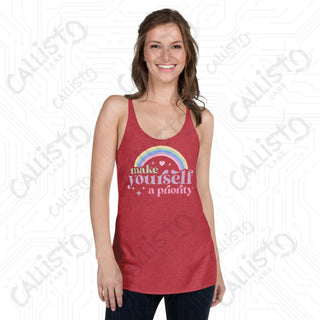 Women’s Make Yourself a Priority Racerback Tank - Vintage Red / XS