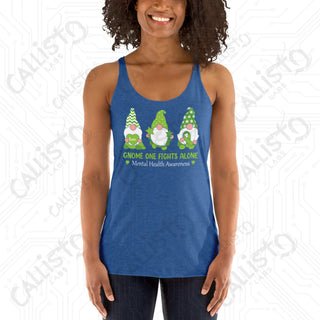 Women’s Gnome One Fights Alone Mental Health Racerback Tank - Vintage Royal / XS