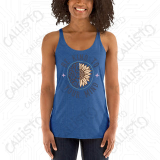 Women’s Be Kind to Your Mind Racerback Tank - Vintage Royal / XS