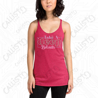 Women’s Take a Deep Breath Racerback Tank - Vintage Shocking Pink / XS