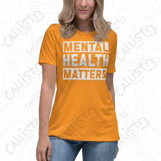 Women’s Mental Health Matters Relaxed T-Shirt - Heather Marmalade / S