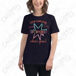 Women's Overcoming Anxiety Superpower Mental Health Relaxed T-Shirt