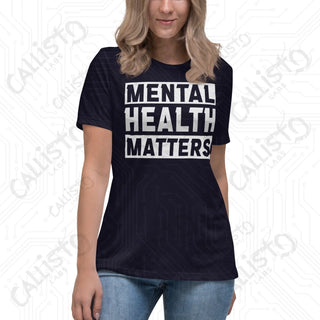 Women’s Mental Health Matters Relaxed T-Shirt - Navy / S