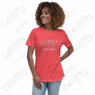 Women’s Take a Deep Breath Relaxed T-Shirt - Heather Red / S