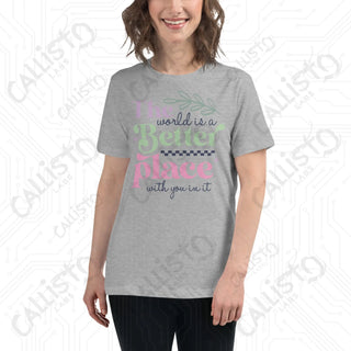 Women’s The World’s a Better Place Relaxed T-Shirt - Athletic Heather / S