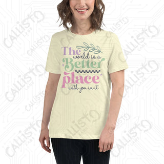 Women’s The World’s a Better Place Relaxed T-Shirt - Citron / S