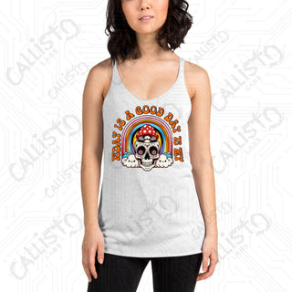 Women’s Today Is A Good Day To Try Racerback Tank - Heather White / XS