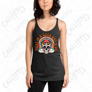 Women’s Today Is A Good Day To Try Racerback Tank - Vintage Black / XS