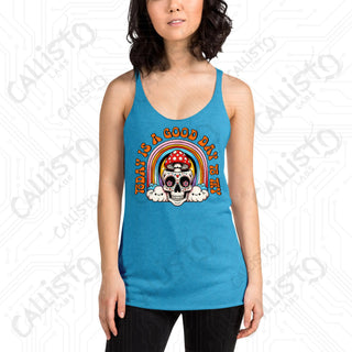 Women’s Today Is A Good Day To Try Racerback Tank - Vintage Turquoise / XS