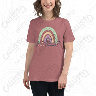 Women’s Your Feelings Are Valid Relaxed T-Shirt - Heather Mauve / S