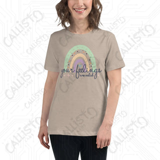 Women’s Your Feelings Are Valid Relaxed T-Shirt - Heather Stone / S